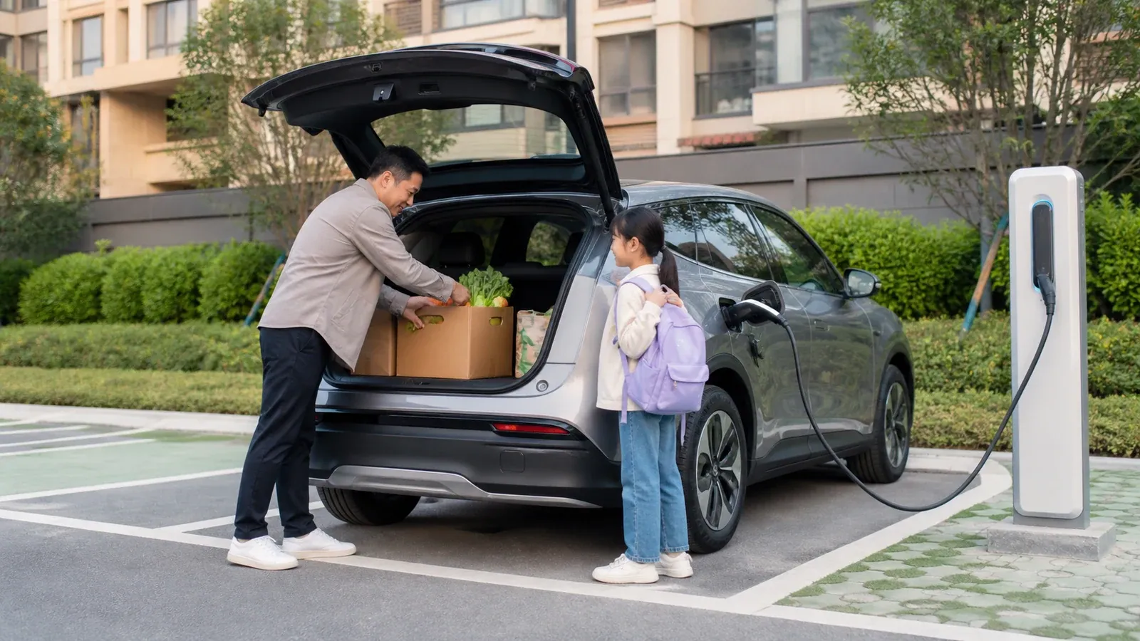 An electric vehicle used by an ordinary Chinese household